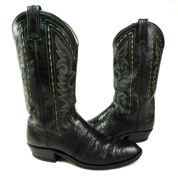 Dan Post Other - Dan Post Men's Lizard Leather Cowboy Boots Black